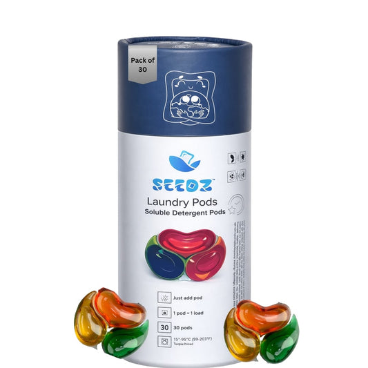 SEEDZ laundry pods 3-in-1 Dissolvable Magic Laundry Pods for 30 washes:Bioenzymes Infused,Tough Stain Fighter for Top & Front Load with Floral Aroma,1 Pod = 1 Wash for 5-7kg